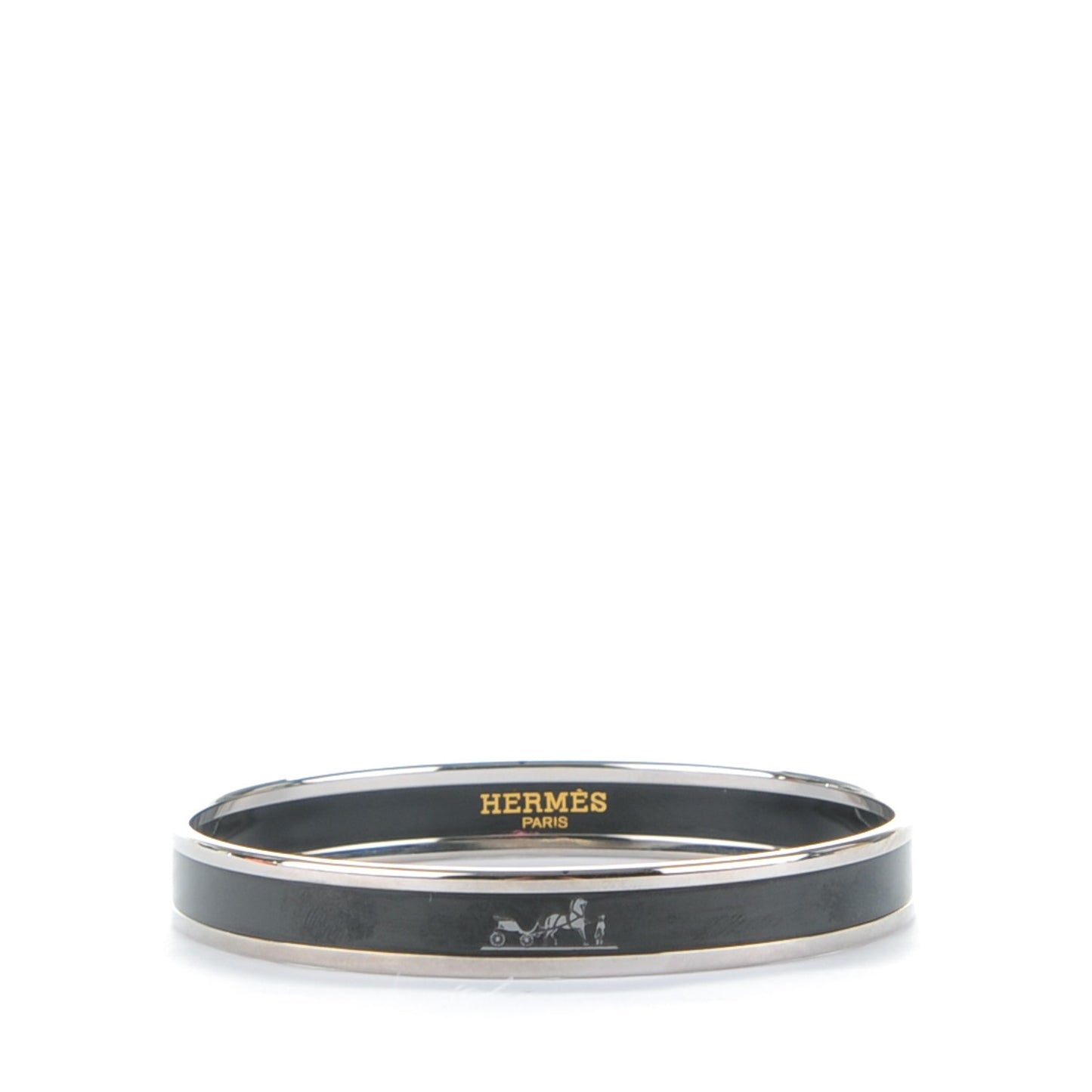 Enamel Printed Narrow Caleche Bracelet 65 Black