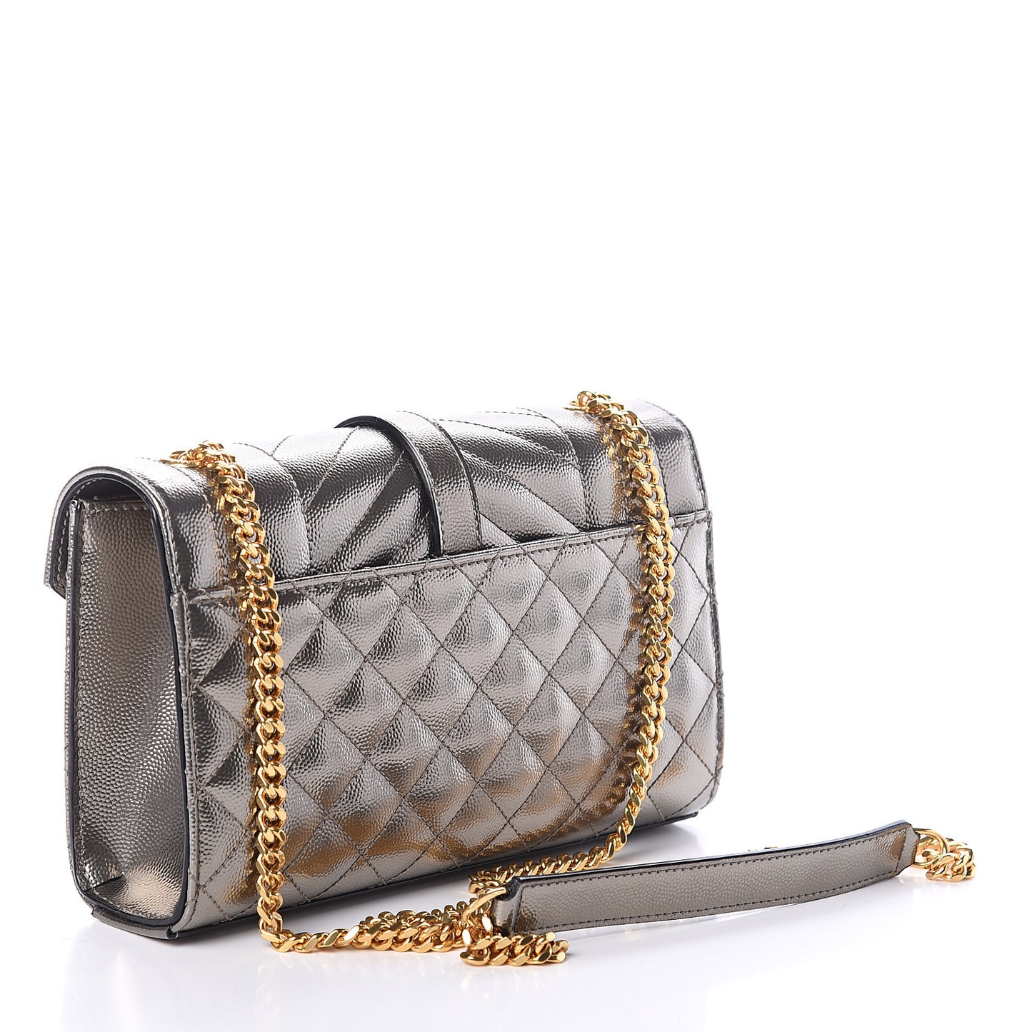 Grain De Poudre Tri-Quilt Small College Monogram Satchel Piombo