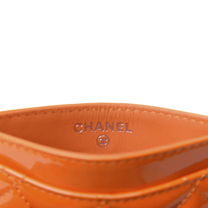 Chanel Patent Calfskin Quilted Card Holder Orange 6 of 9