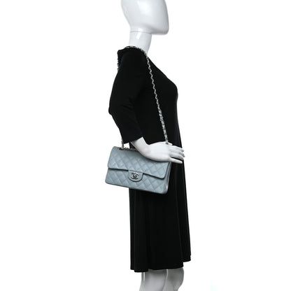 Chanel Caviar Quilted Small Double Flap Light Blue 2 of 11