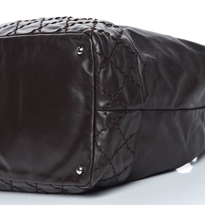 Chanel Calfskin Drawstring CC Bucket Bag Dark Brown 6 of 10