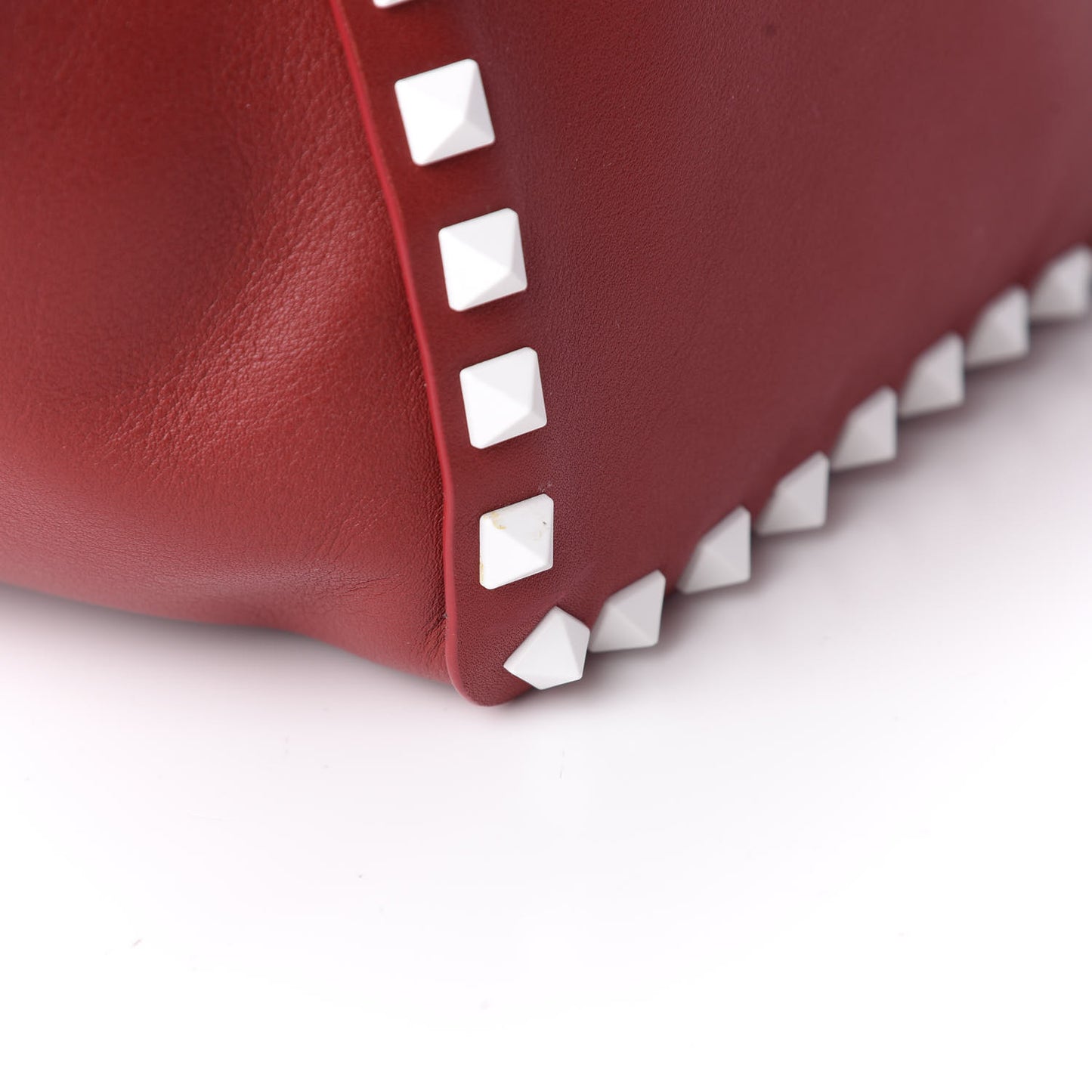 Vitello Colorblock Free Rockstud Tote Rosso Valentino White