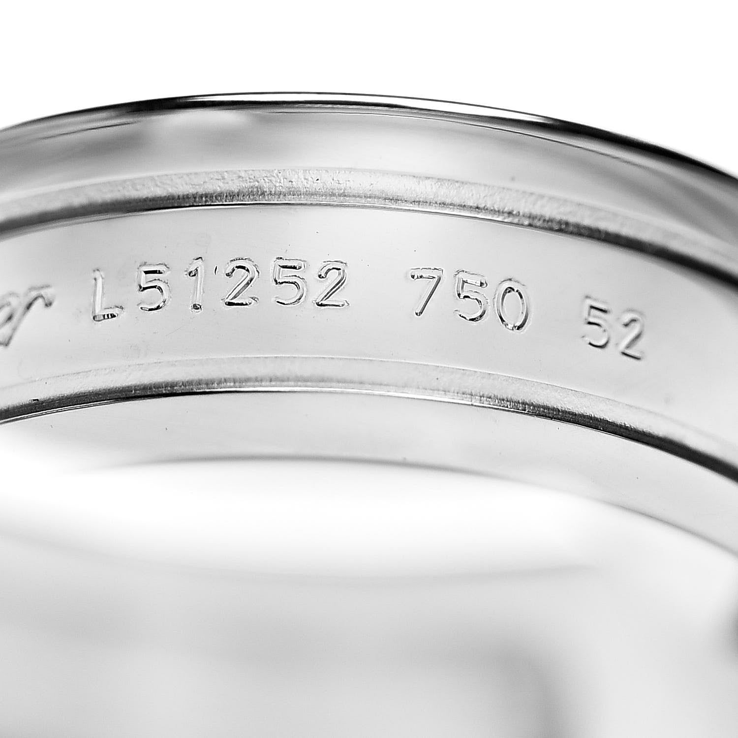 Cartier 18K White Gold 6.5mm C De Ring 52 6 6 of 6