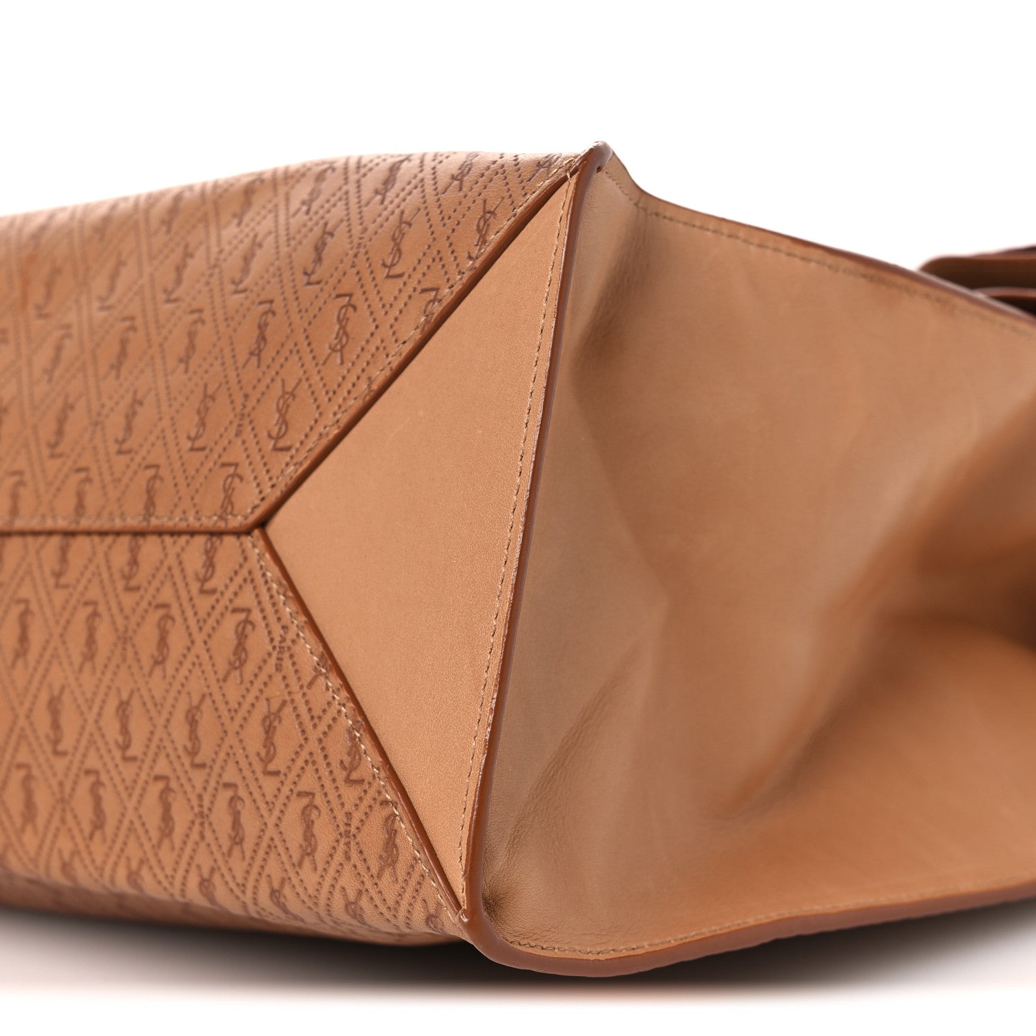 Saint Laurent Calfskin Monogram Deli Paper Bag Vintage Beige 10 of 13