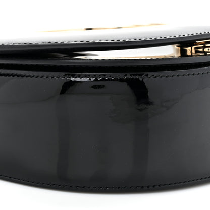 Salvatore Ferragamo Patent Calfskin Small Vela Flap Bag Black 10 of 11