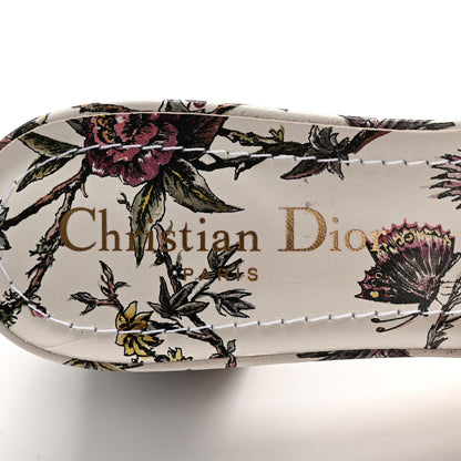 Christian Dior Canvas Jardin Botanique Embroidered Dway 40mm Slide Sandals 37 White Multicolor 6 of 9