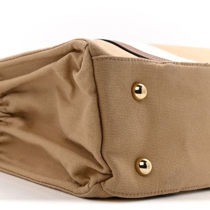 Chloe Cotton Calfskin Diaper Bag White Brown 10 of 14
