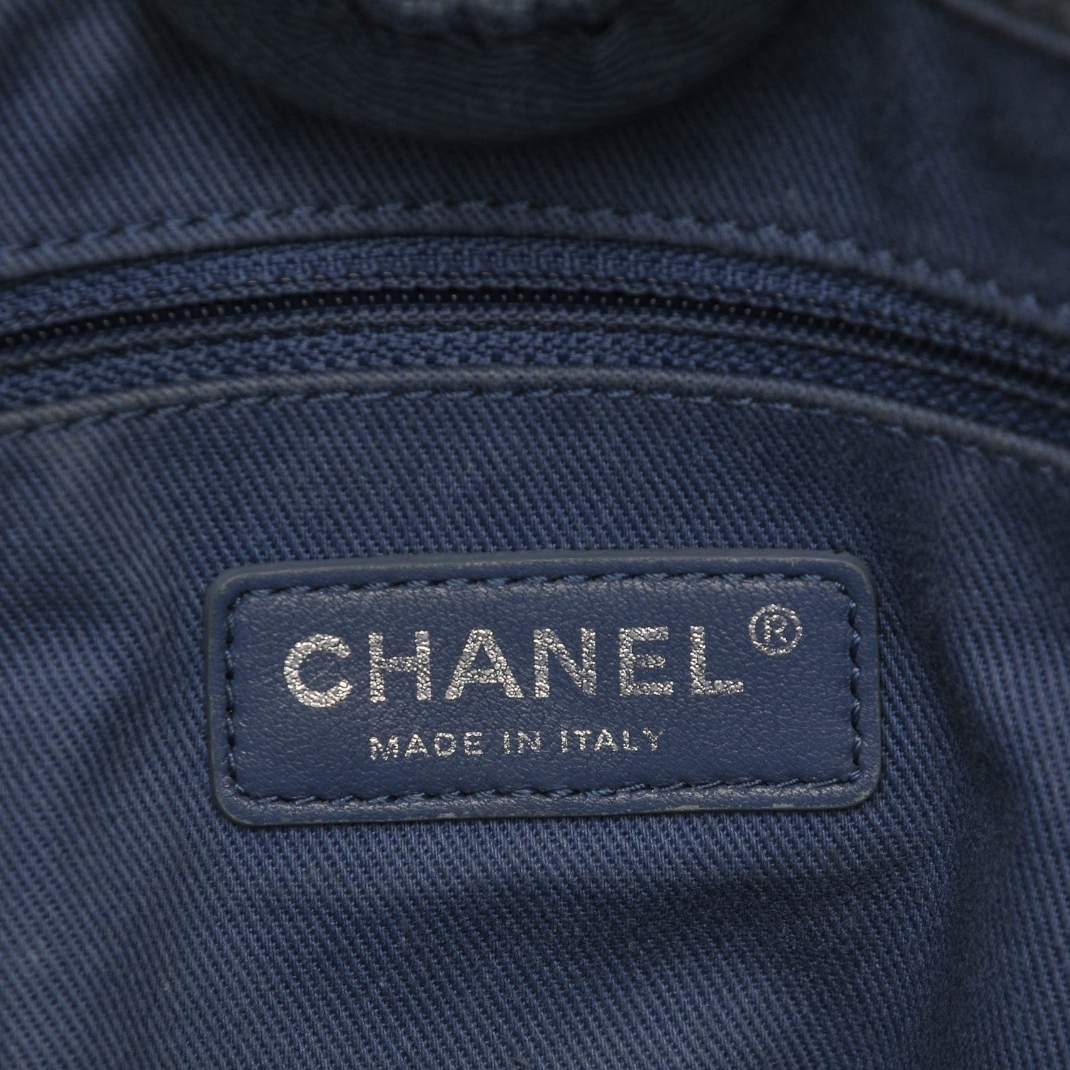 Chanel Canvas Small Deauville Tote Denim Blue 6 of 7