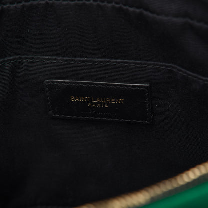 Saint Laurent Velvet Matelasse Monogram Lou Camera Bag Deep Malachite 8 of 10