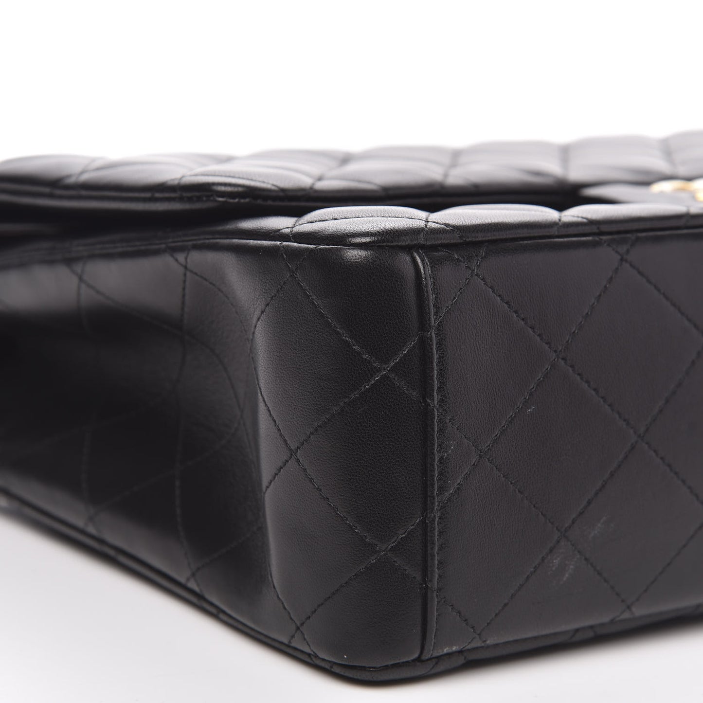 Lambskin Quilted Maxi Double Flap Black