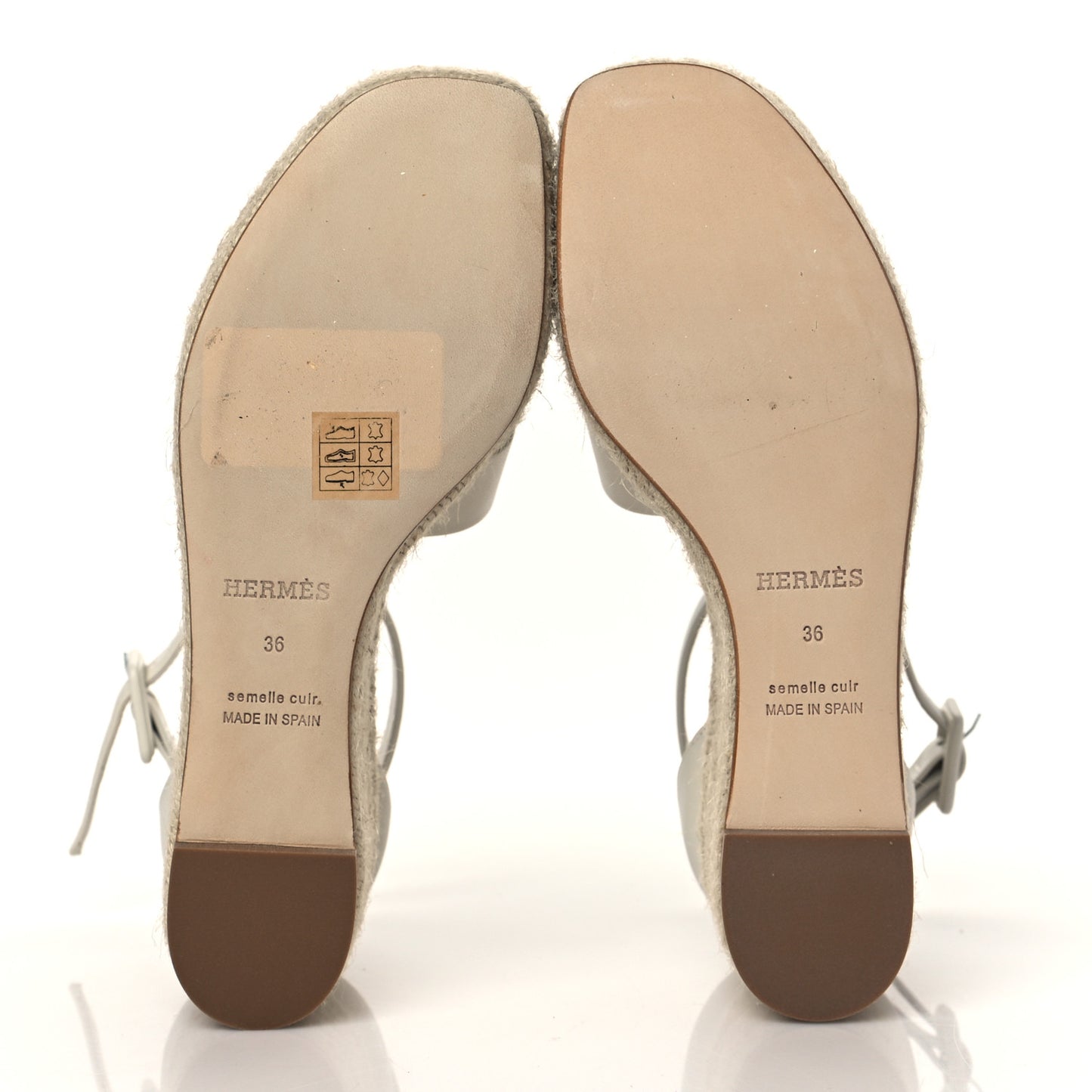 Goatskin Elda Espadrille Wedge Sandals 36 White