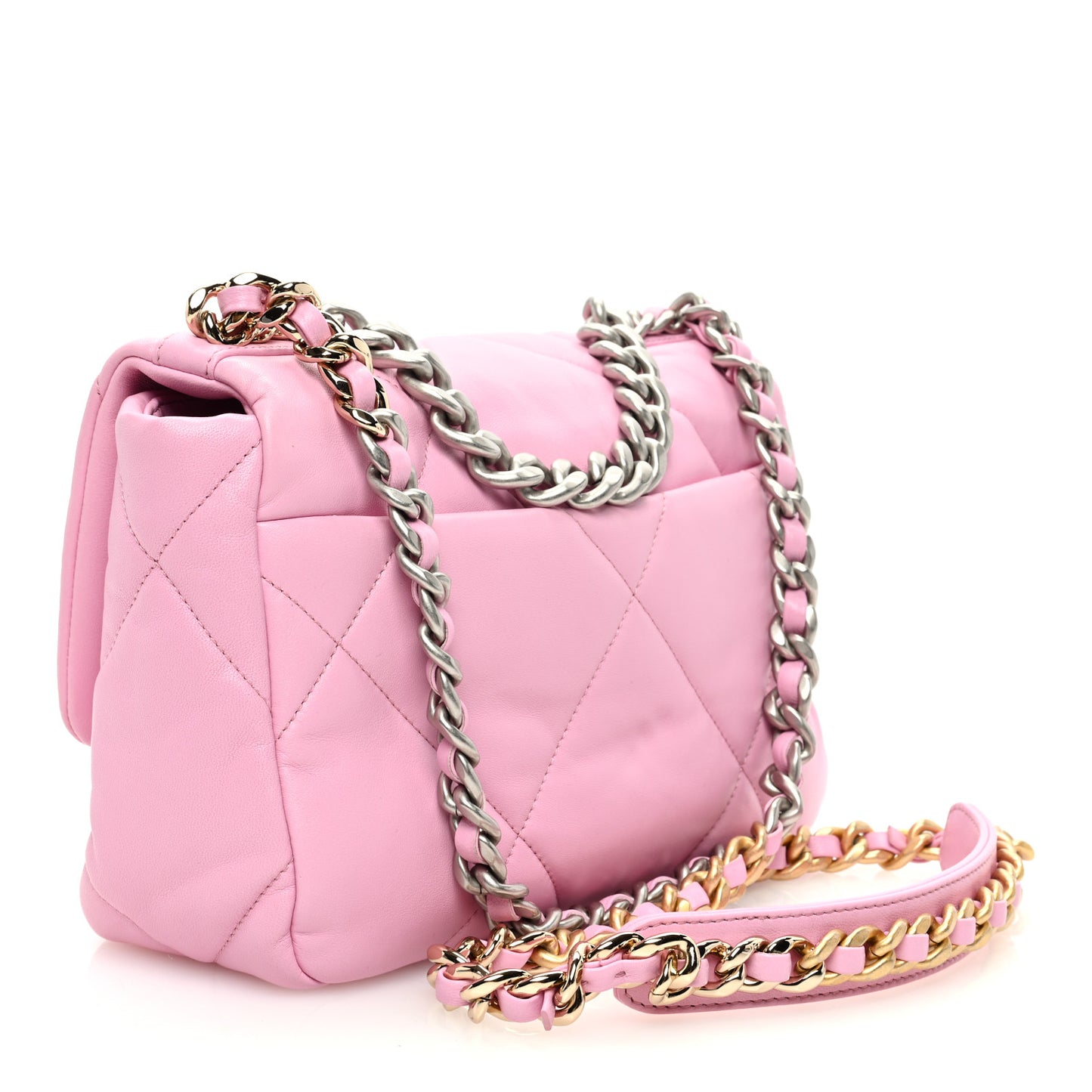 Lambskin Quilted Medium Chanel 19 Flap Pink