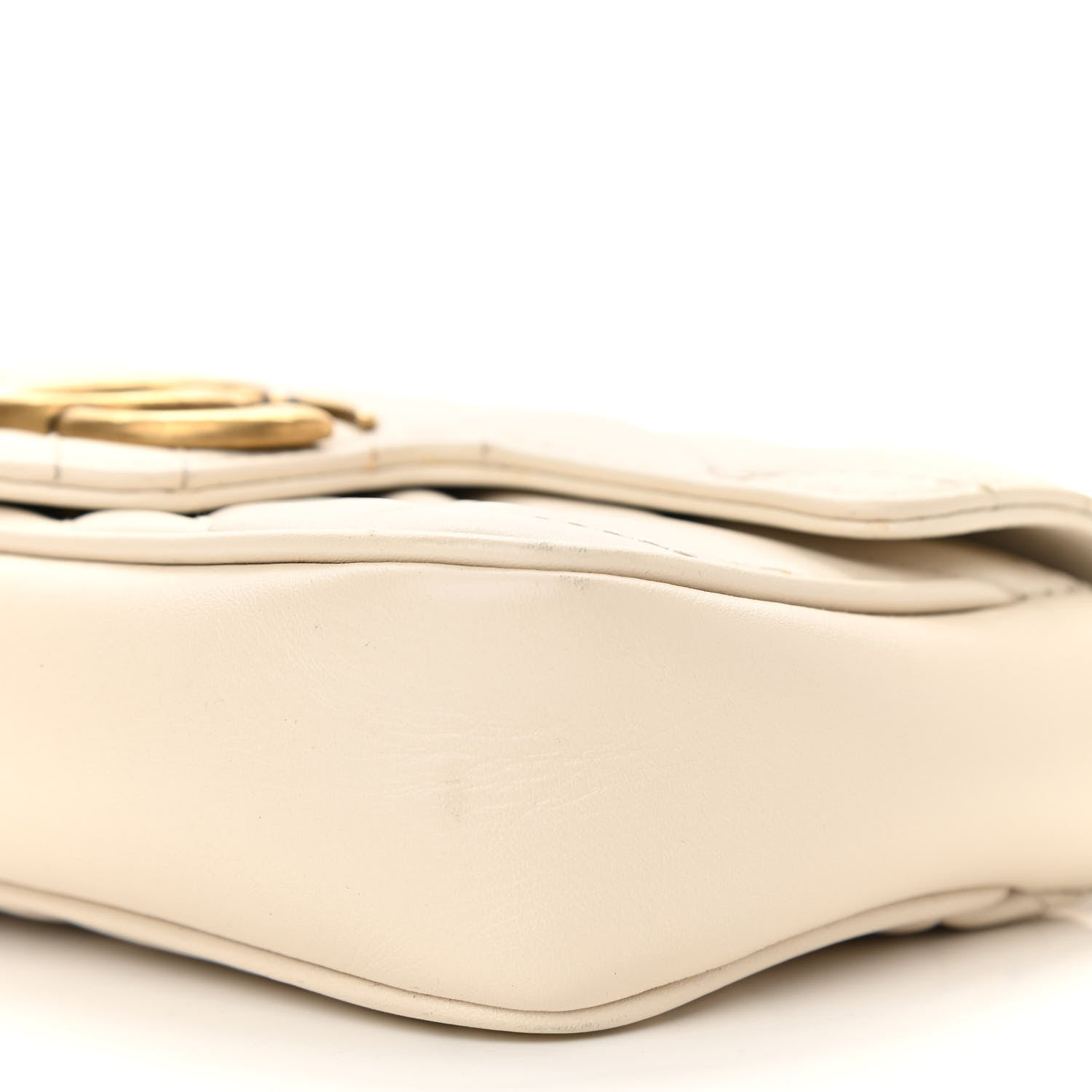 Gucci Calfskin Matelasse Super Mini GG Marmont Shoulder Bag White 10 of 10