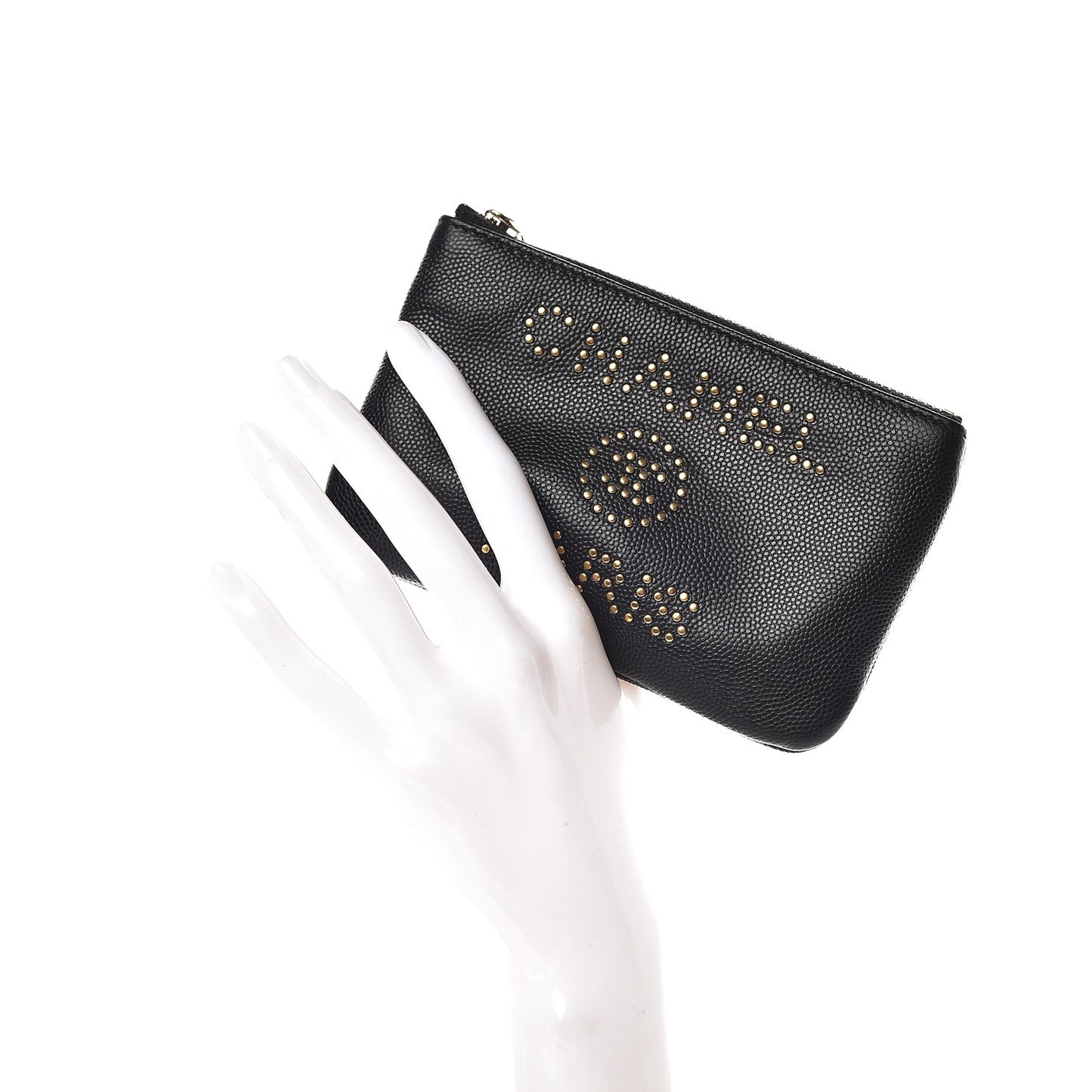 Caviar Studded Deauville Cosmetic Pouch Black