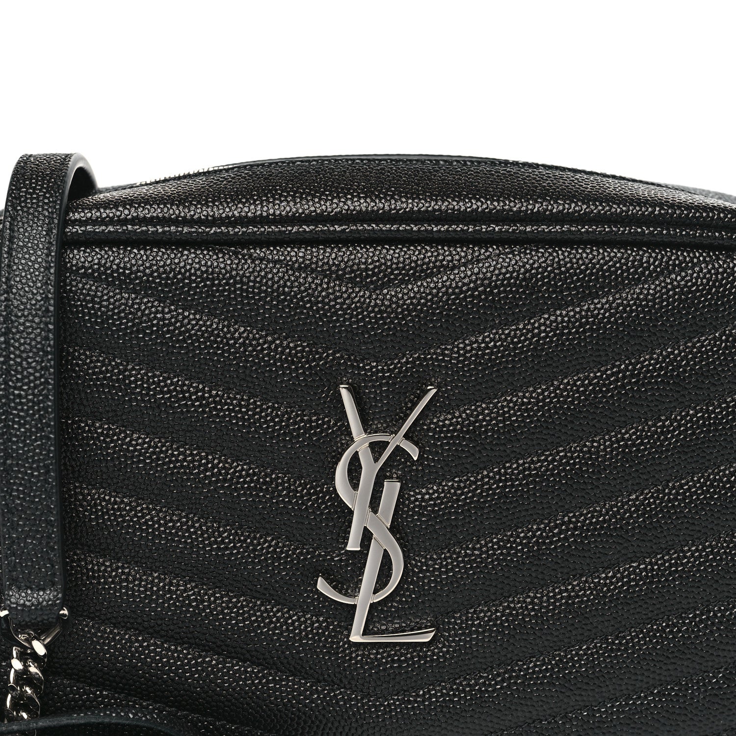 Saint Laurent Grain De Poudre Matelasse Monogram Mini Lou Camera Bag Black 8 of 10