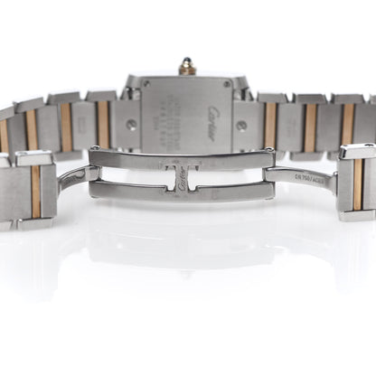 Cartier Stainless Steel 18K Pink Gold Mother of Pearl 20mm Tank Francaise Quartz Watch 6 of 6