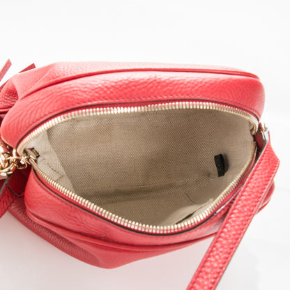Gucci Pebbled Calfskin Small Soho Disco Bag Tabasco Red 5 of 7
