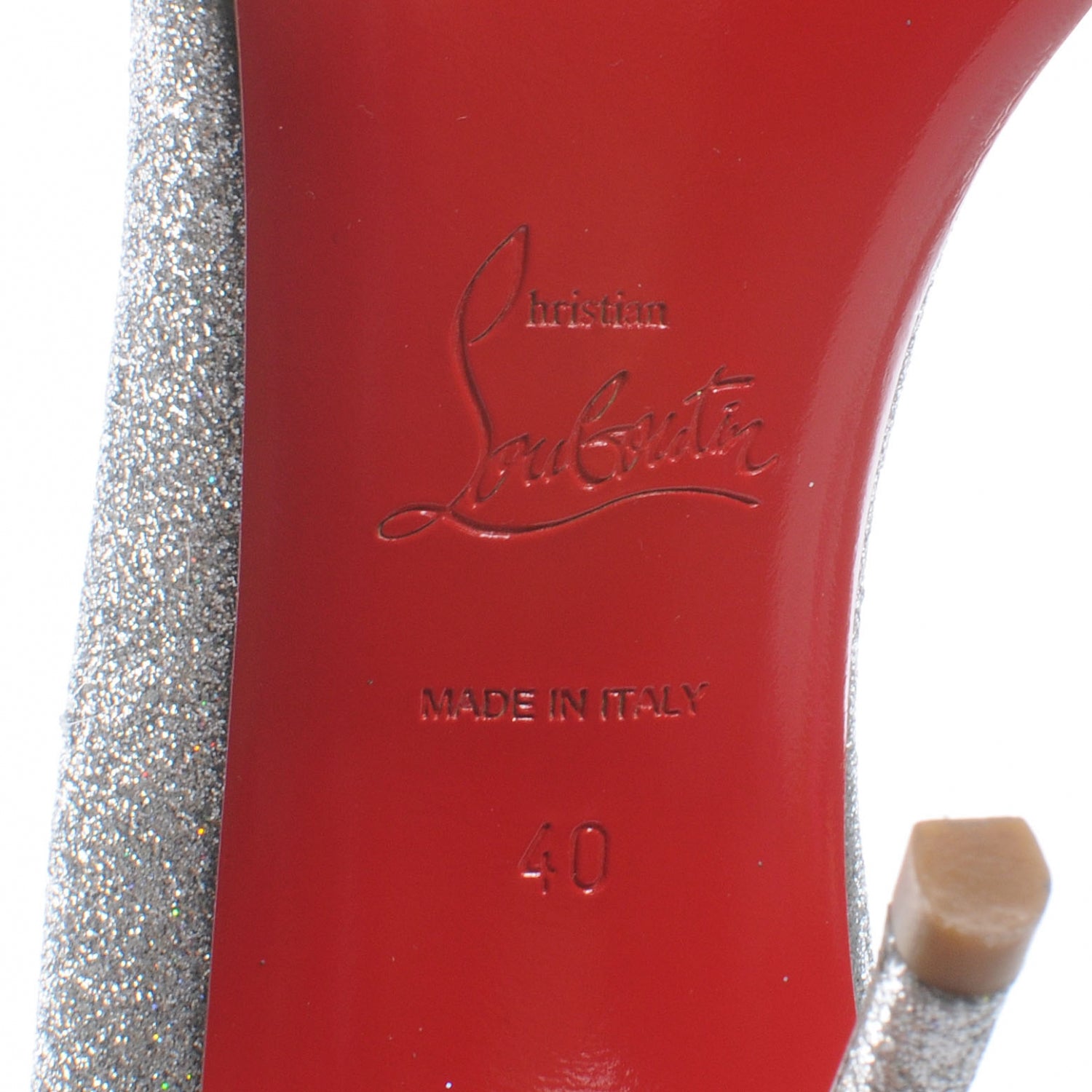 Christian Louboutin Helmour 100 Glitter Pumps 40 Silver 6 of 7