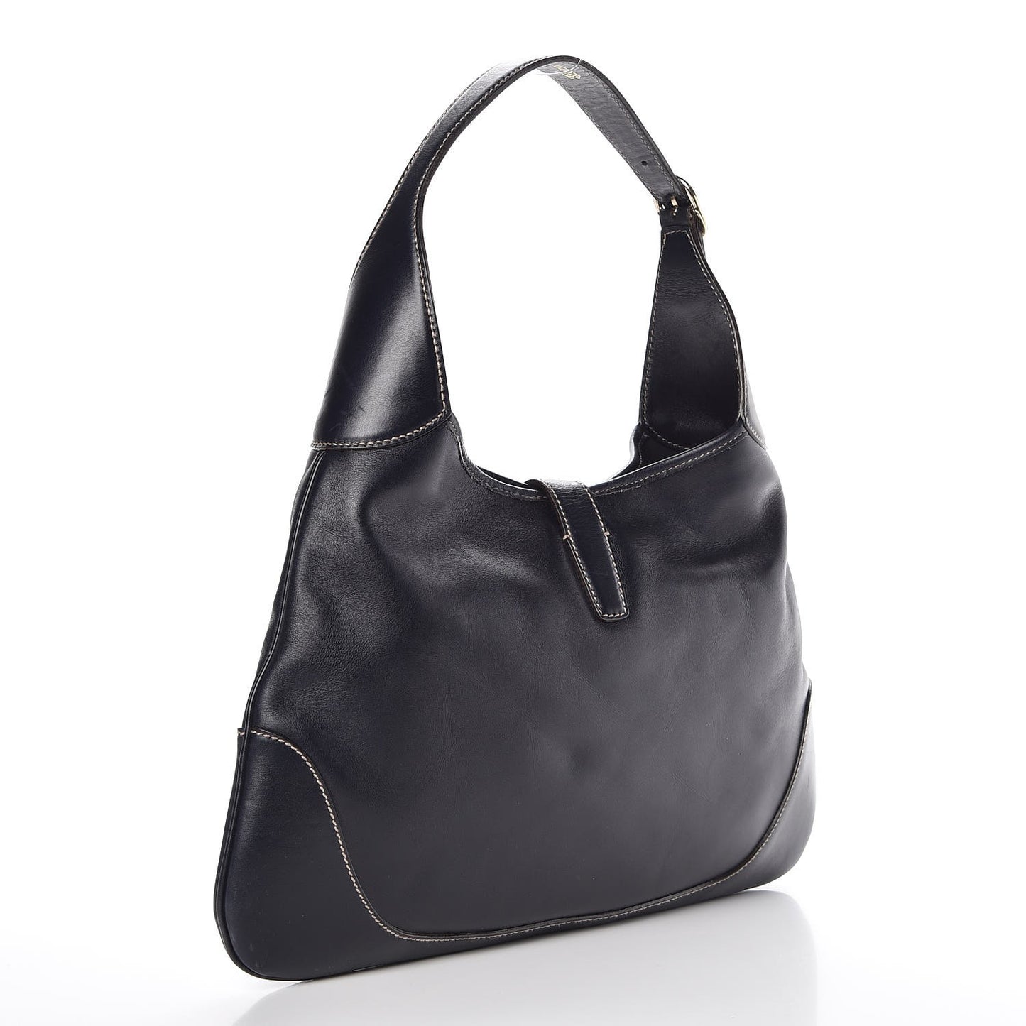 Calfskin Web Medium Jackie O Bouvier Hobo Navy