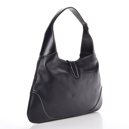 Gucci Calfskin Web Medium Jackie O Bouvier Hobo Navy 2 of 11