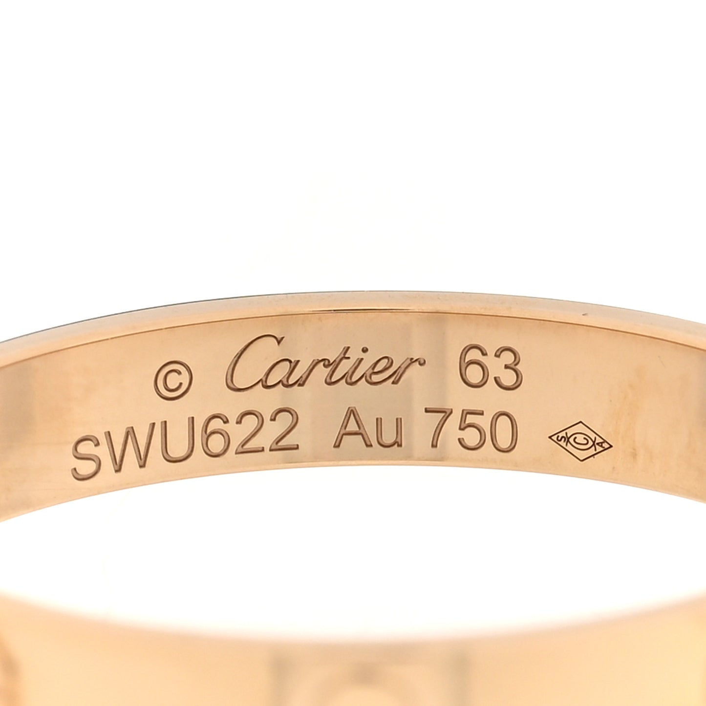 18K Yellow Gold 3.5mm LOVE Wedding Band Ring 63 10.25