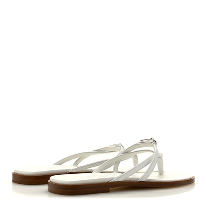 Hermes Calfskin Miss Sandals 37 White 5 of 9