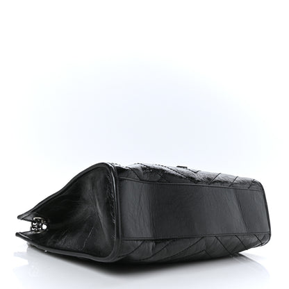 Saint Laurent Crinkled Calfskin Matelasse Monogram Medium Niki Shopper Tote Black 4 of 8
