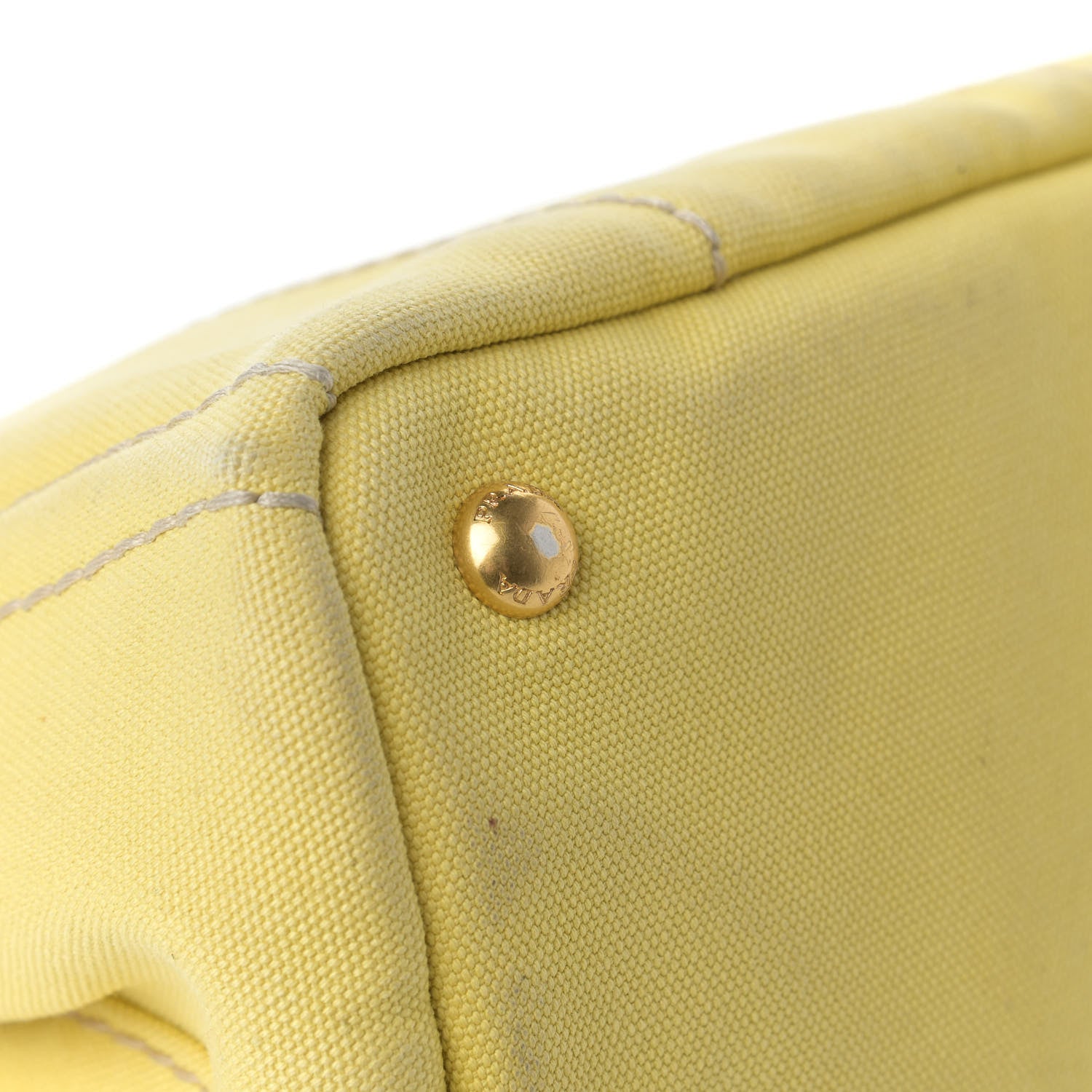 Prada Canvas Canapa Small Logo Tote Yellow 9 of 19