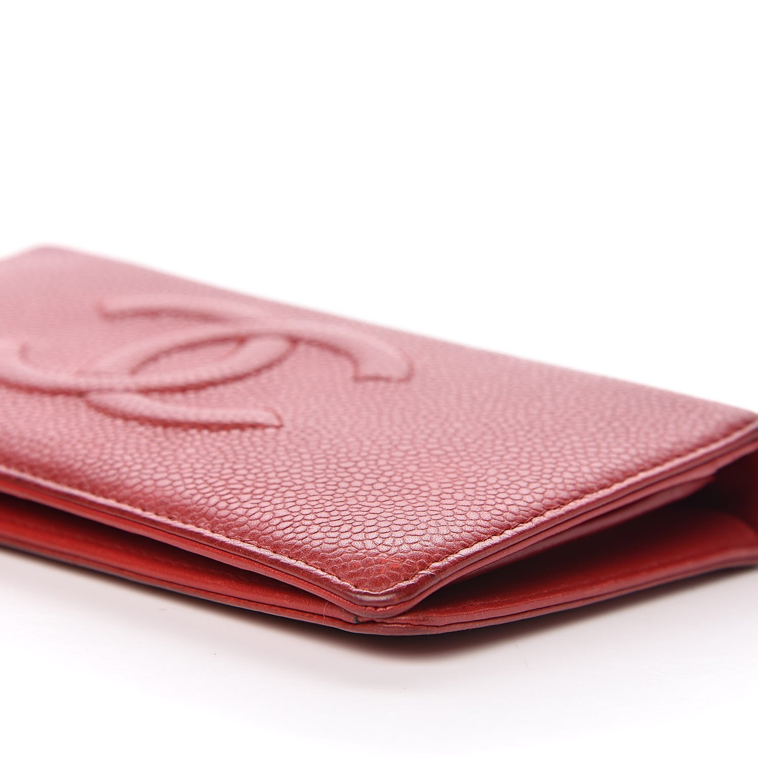 Chanel Caviar Timeless CC Yen Wallet Red 10 of 17