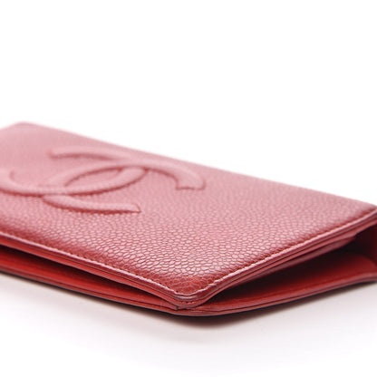 Chanel Caviar Timeless CC Yen Wallet Red 10 of 17