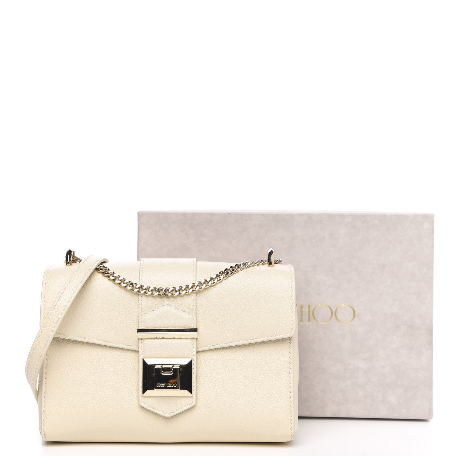 Jimmy Choo Grainy Calfskin Small Marianne Shoulder Bag Linen 9 of 9