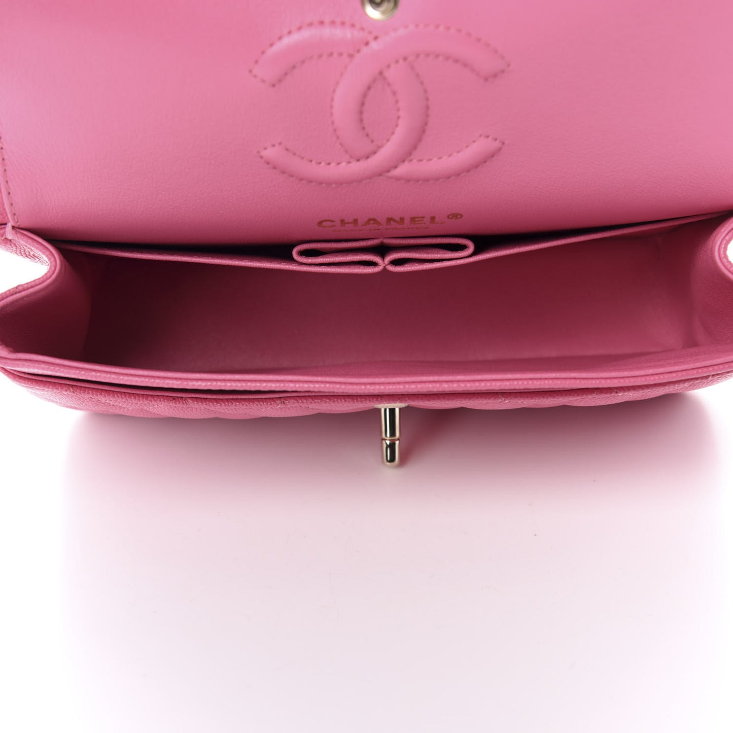 Caviar Quilted Small Double Flap Pink