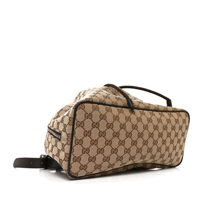 Gucci Monogram Dollar Calfskin O Drawstring Backpack Beige Ebony Testa di Moro Dark Chocolate 4 of 10