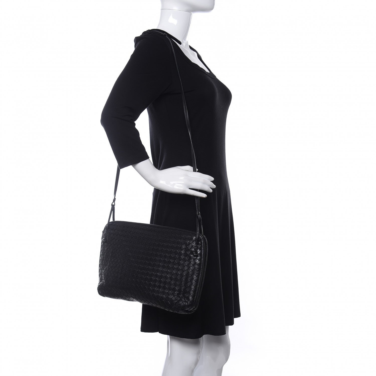 Bottega Veneta Nappa Intrecciato Nodini Crossbody Messenger Black 2 of 9