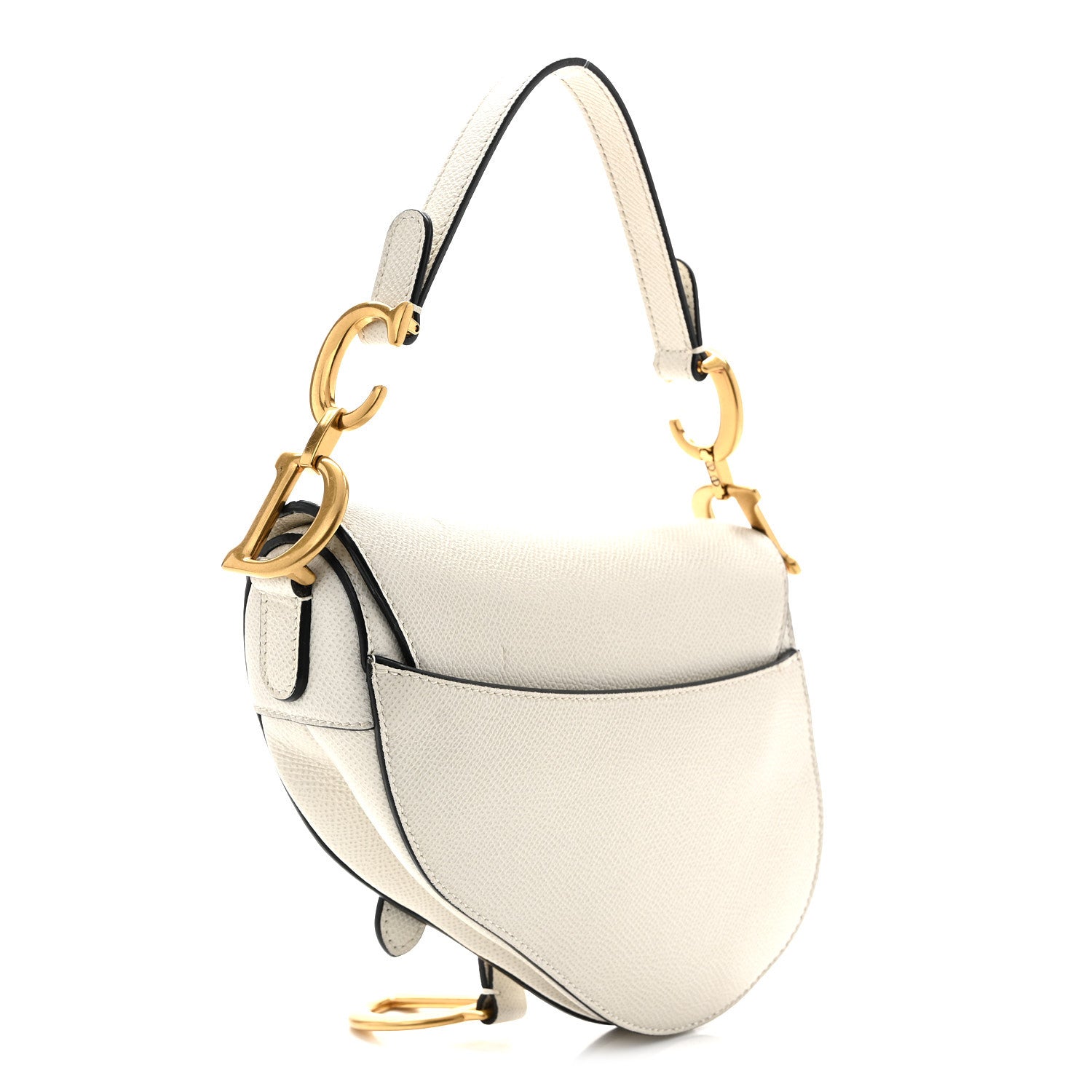 Christian Dior Grained Calfskin Mini Saddle Bag White 3 of 10