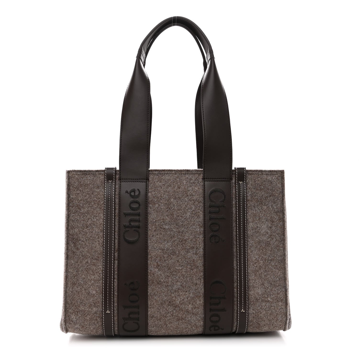 Chloe Felt Calfskin Medium Woody Ribbon Tote Deep Beige 1 of 10