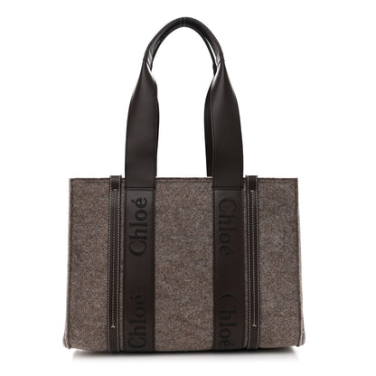 Chloe Felt Calfskin Medium Woody Ribbon Tote Deep Beige 1 of 10