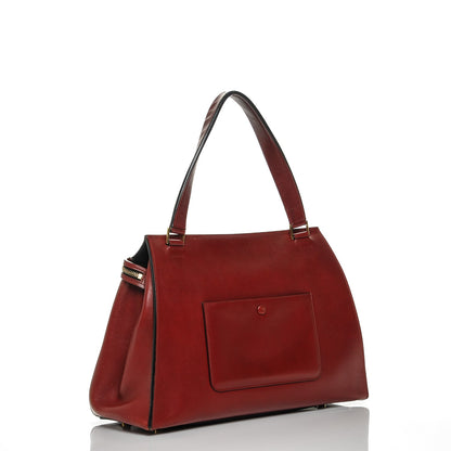 Celine Smooth Calfskin Medium Edge Shoulder Bag Red 3 of 16