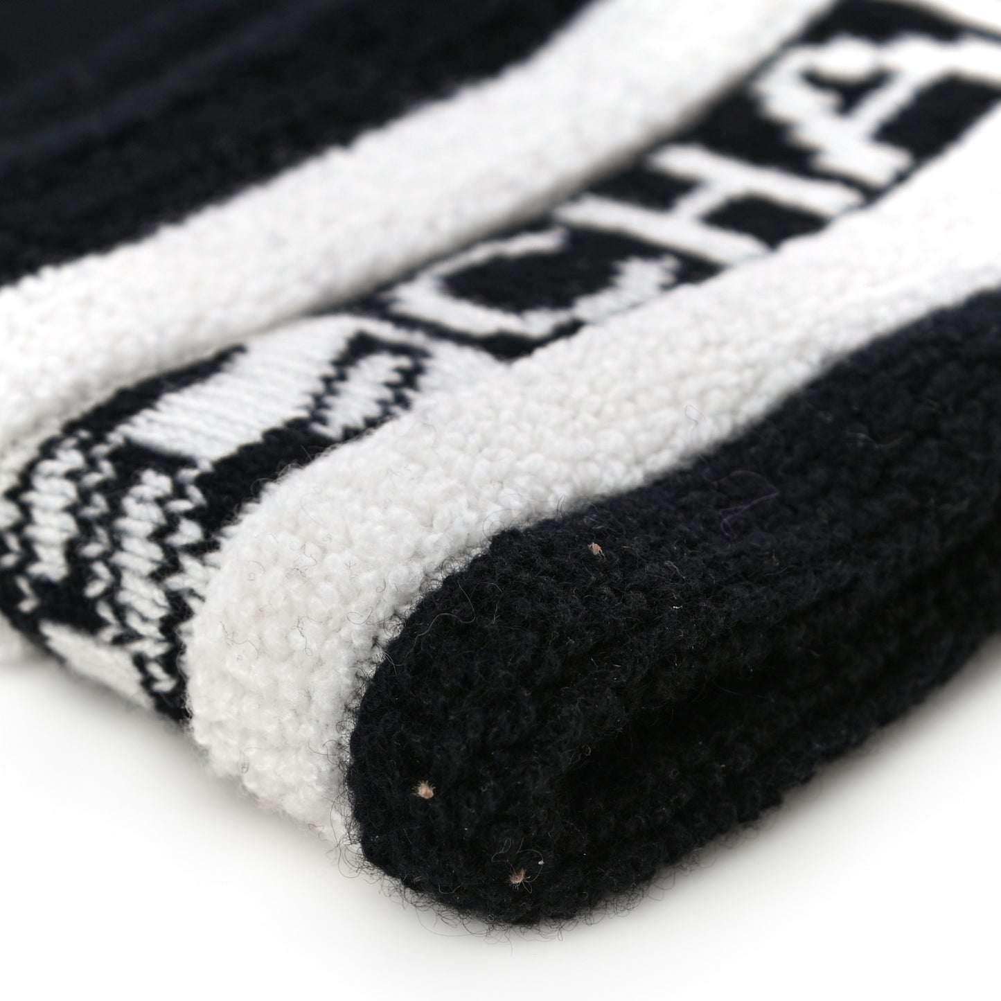 Cashmere CC Beanie Hat Ecru Black