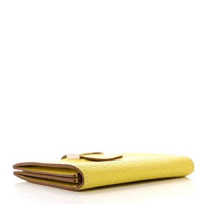 Hermes Chevre Mysore Bearn Card Holder Wallet Lime 4 of 11