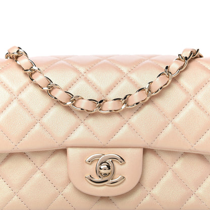 Chanel Iridescent Calfskin Quilted Mini Rectangular Flap Beige 10 of 10