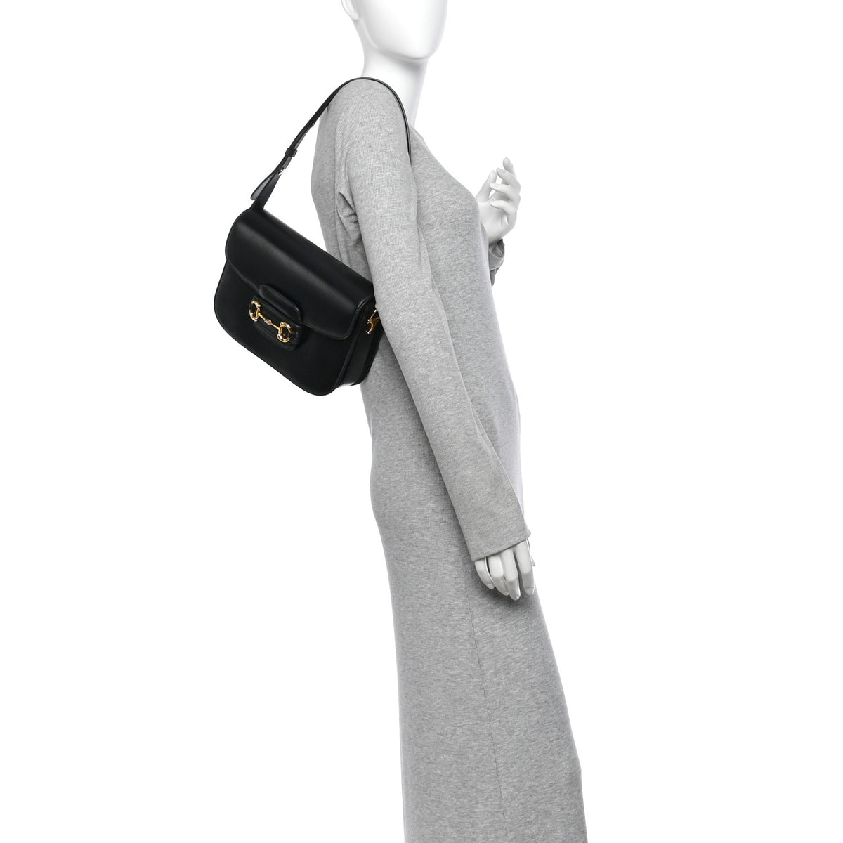 Azalea Calfskin Horsebit 1955 Shoulder Bag Black
