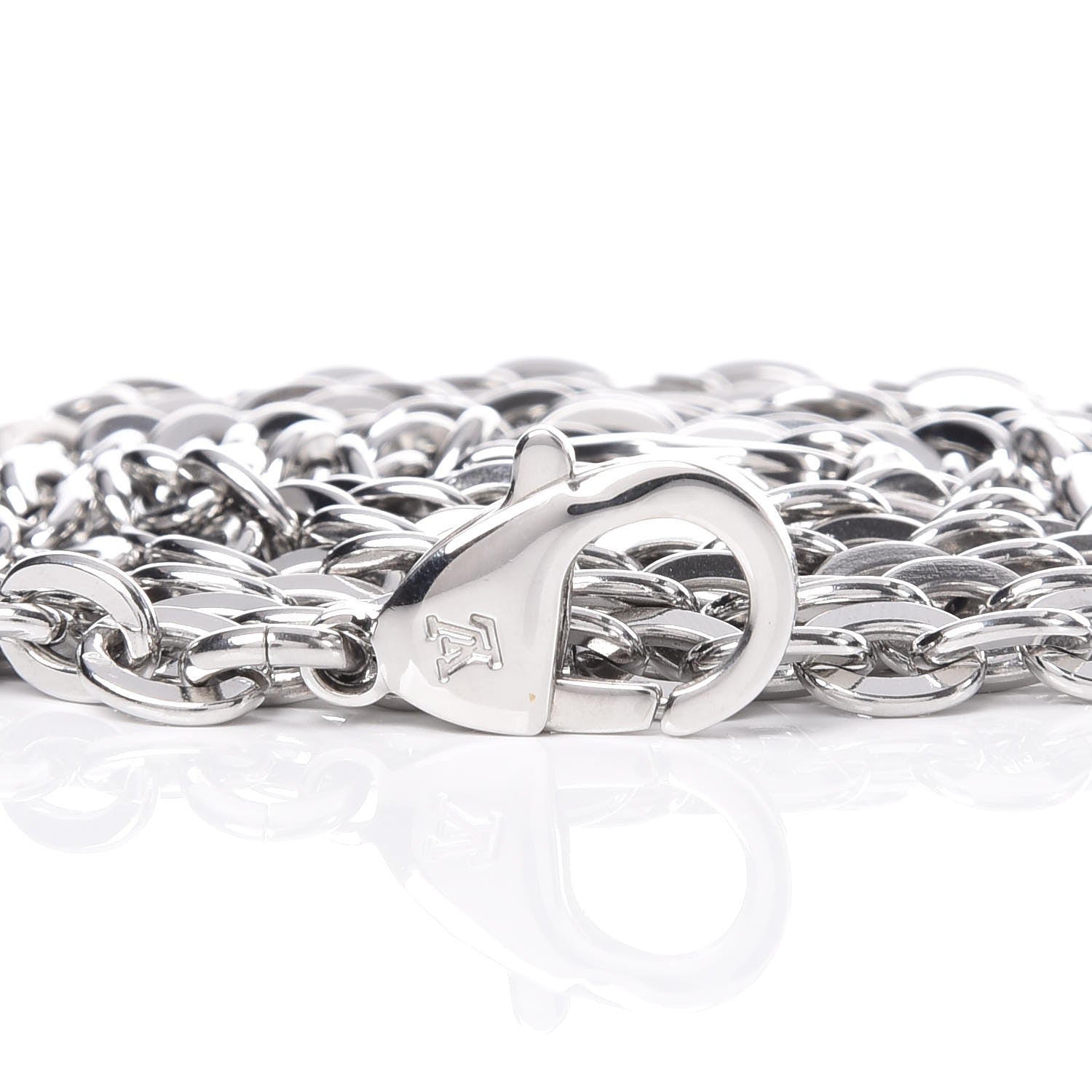 Louis Vuitton Felicie Chain Long Shoulder Strap Silver 3 of 4