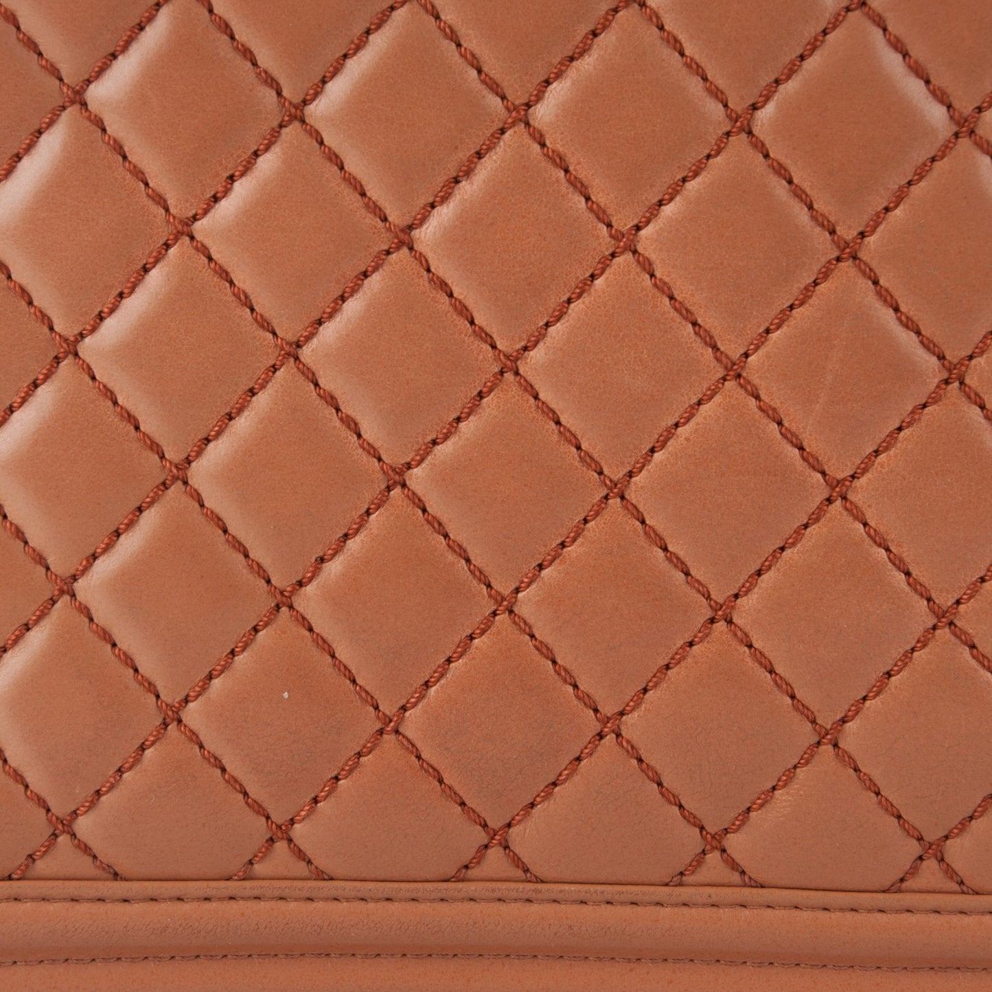 Calfskin Quilted Large Boy Flap Dark Beige