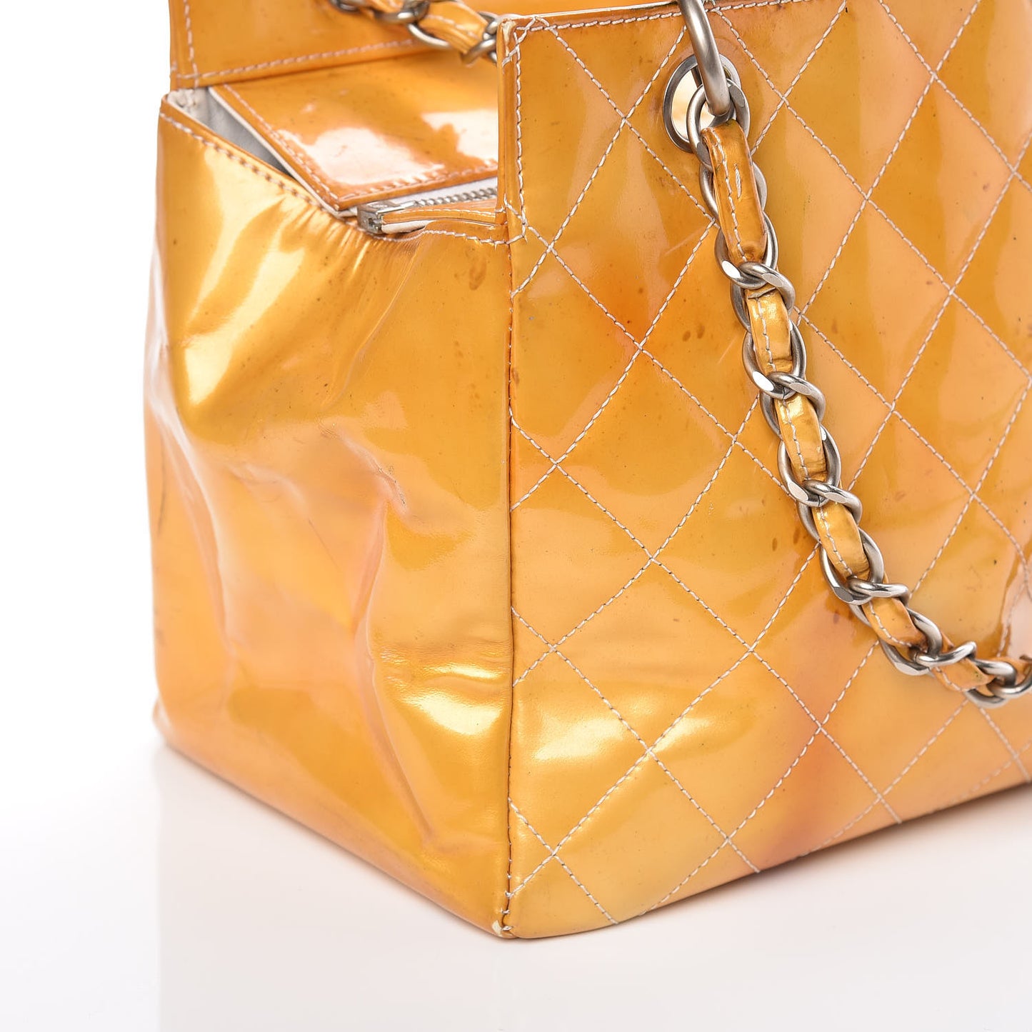 Patent Quilted Petit Timeless Tote PTT Yellow