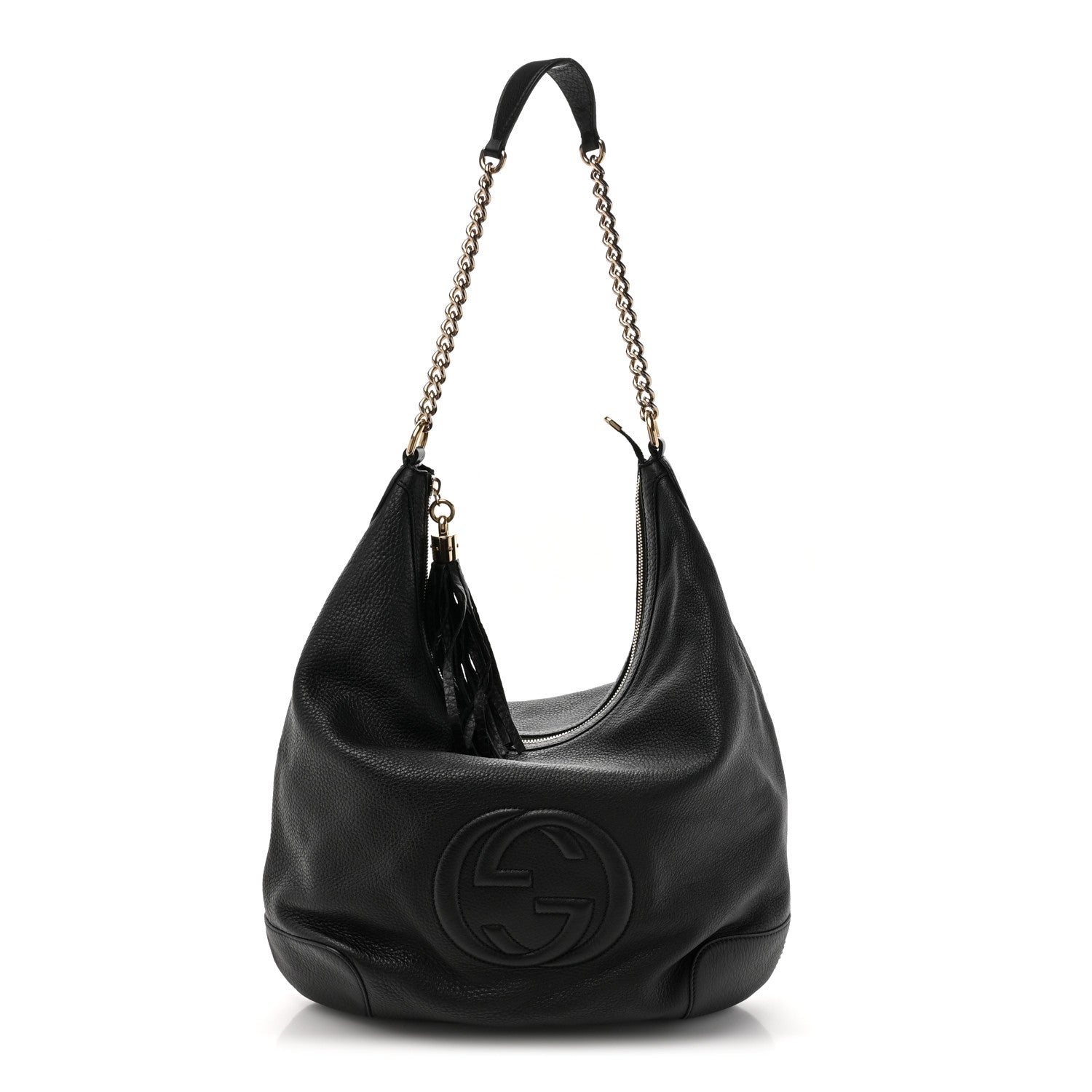 Gucci Pebbled Calfskin Medium Soho Chain Hobo Black 1 of 11