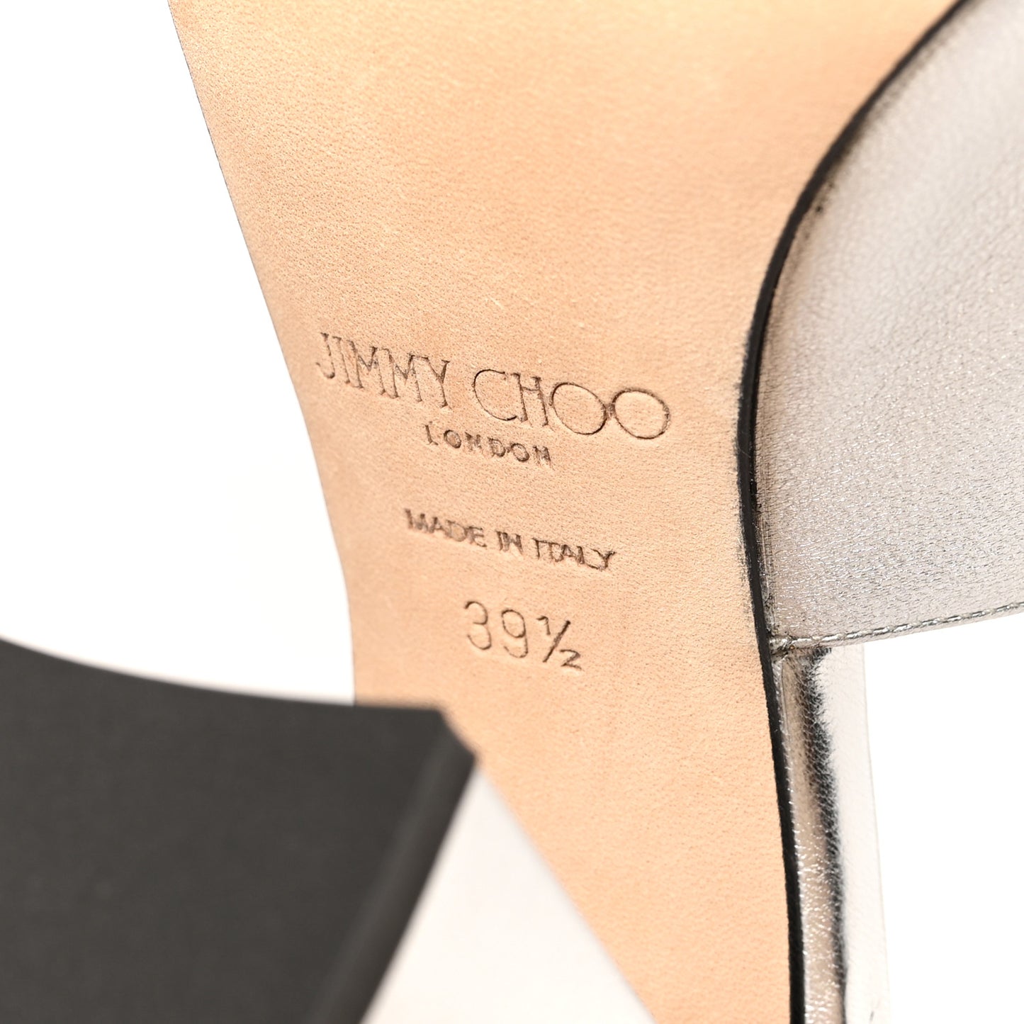 Metallic Nappa Baia 100 Mules 39.5 Silver