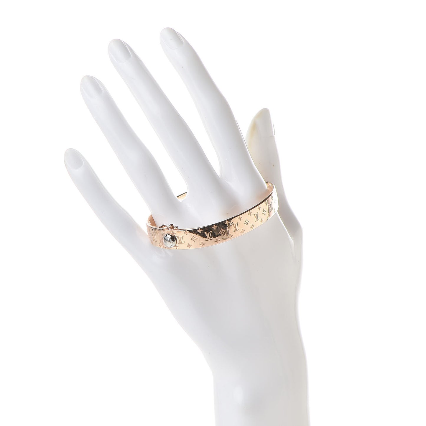 Brass Monogram Nanogram Cuff M Pink Gold