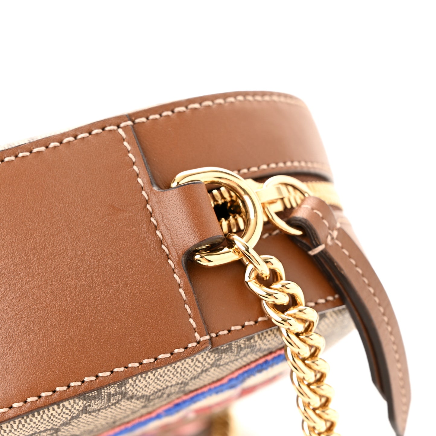 GG Supreme Monogram Butterfly Embroidered Mini Chain Shoulder Bag Beige Tuscany