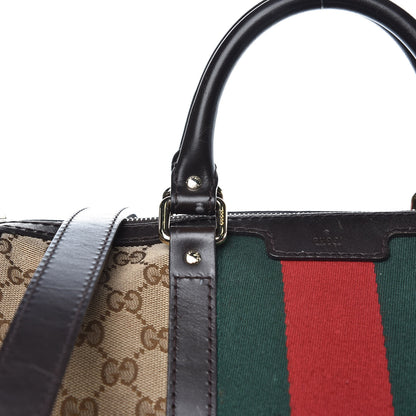 Gucci Monogram Vintage Web Medium Boston Dark Brown 19 of 19